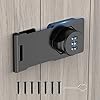 Household Cabinet Password Hasp Locks, Cabinet Locks with Combination, Door Security Slide Latch Lock for Small Doors, Cabinets, Barn Door, Bathroom, Outdoor, Garden (Black)