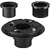 EXF Round Shower Drain Base Kit for 2 Inch and 3 Inch Waste Pipe, Black Shower Drain Flange with Threaded Adaptor and Rubber Coupler for No Hub Square & Linear Shower Drain Installation