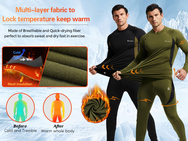 long johns for men thermal