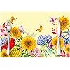 Fall Sunflower Butterfly placemats Set of 4, PVC Waterproof Table mats, Washable placemats, for Festive Party Kitchen Table Decoration