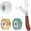 MIDOUWEST Garden Grafting knife,Stainless Steel Double Blades Rosewood Handle Pruning Knife,3 Grafting Tape Buddy Tape for Fruit Trees,Gardening Grafting Tool