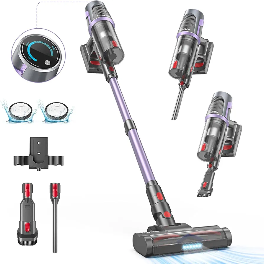 Cordless Vacuum Cleaner,MAX 50Mins Runtime Vacuum Cleaners for Home,Lightweight Vacuum 30KPA Rechargeable Stick Vacuum with LED Tangle-Free Upright, Suitable for Pet Hair/Carpet/Hardwood Floor