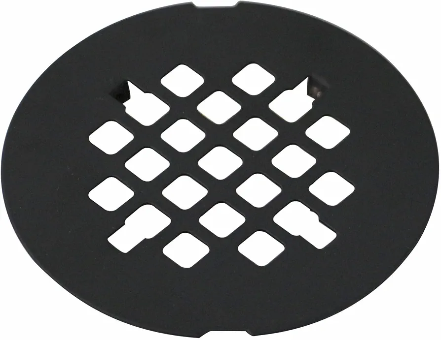 Matte Black Snap-in Shower Drain Cover Replacement, Welsan Stainless Steel 4-1/4" OD Round Shower Strainer Grid Easy to Install