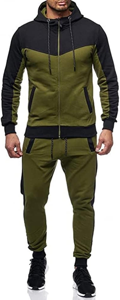 Marine Royal Track Suits for Men Set Full Zip Sweatsuit Outdoor Jogging Men Tracksuits