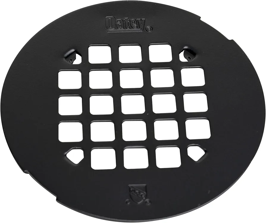 Oatey Universal 4-1/4 in. Round Snap-Tite Shower Strainer, Matte Black