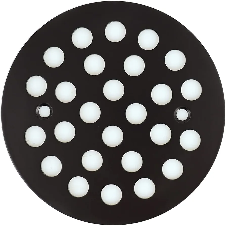 4-1/4 Inch Screw-in Round Floor Drain Cover Replacement Shower Drainer Grates (Black)