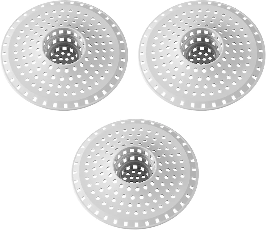 Bathtub Drain Hair Catcher,Tub Shower Drain Hair Trap/Strainer,3PCS Silicone Collapsible Tub Hair Catcher Drain Protector Designed for 1.47" to 1.75'' Regular Drains