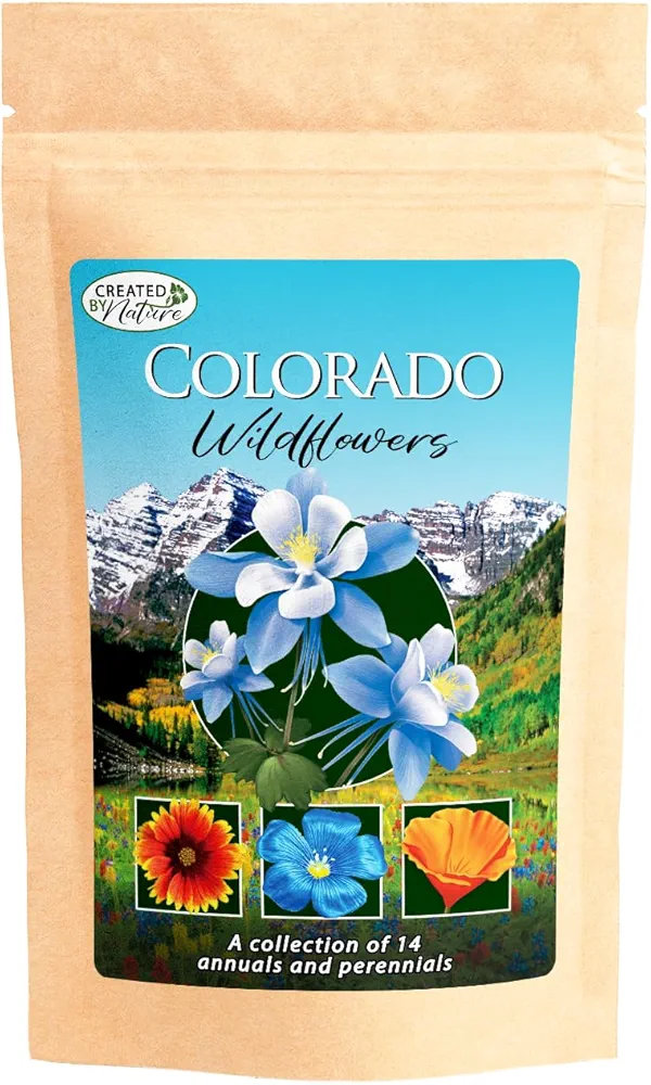 Colorado Wildflower Seed Mix, Covers 325 Sq Ft, 14 Flower Varieties, Over 53,000 Seeds - Created By Nature