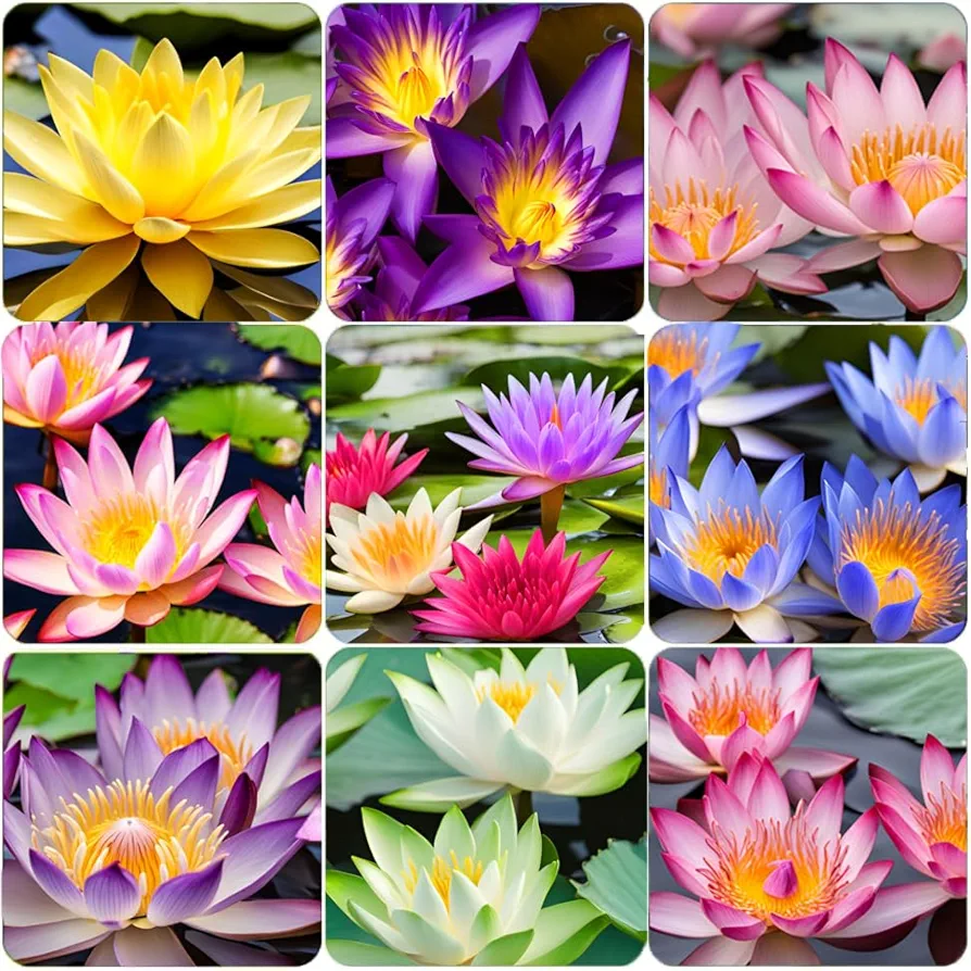 35 Pcs Mix Bowl Lotus Seeds, Water Lilys Flower Plant, Lotus Seeds for Planting Water Features Fresh Garden Seeds Non GMO Indoor and Outdoor