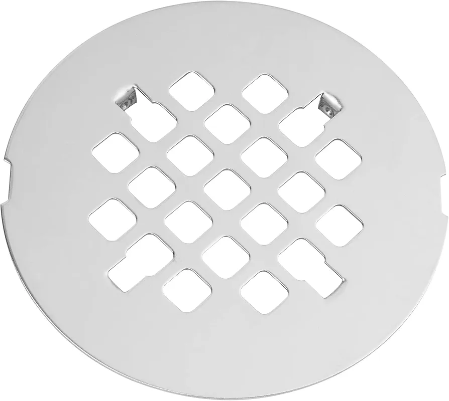 Artiwell 4-1/4” OD Snap-in Shower Drain Cover, Round Shower Drain Strainer Grid, Replacement Cover, Designed for Long-Lasting(Chrome Plated)