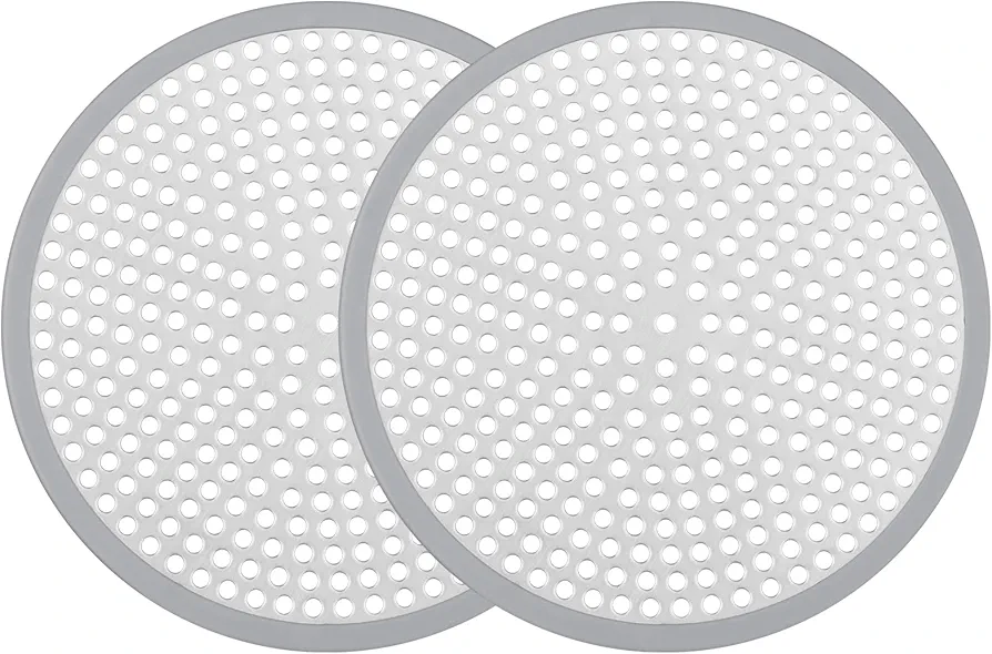 Ohtomber Shower Drain Hair Catcher - 2PCS 4.72” Shower Stall Sink Drain Cover Strainer, Stainless Steel Bathtub Hair Trap Stopper, Bathroom Floor Drain Hair Filter Screen Protector with Silicone Rim