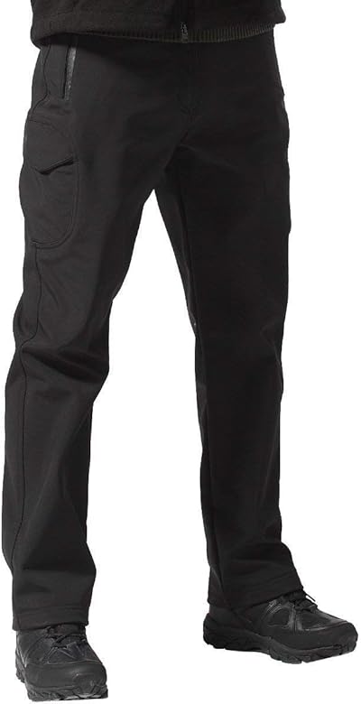 FREE SOLDIER Men's Outdoor Softshell Fleece Lined Cargo Pants Snow Ski Hiking Pants with Belt