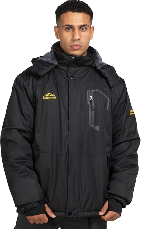 Ski Jacket with Hood for Men Waterproof Snow Winter Coat