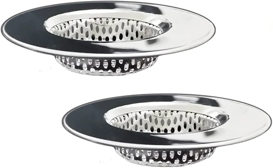 2PCS Bathtub Drain Strainers, Shower Drain Hair Catcher, Stainless Steel Drain Cover Basket for Bathroom Laundry Floor Drain, Fit for 1.75"-3.0" Drain Hole