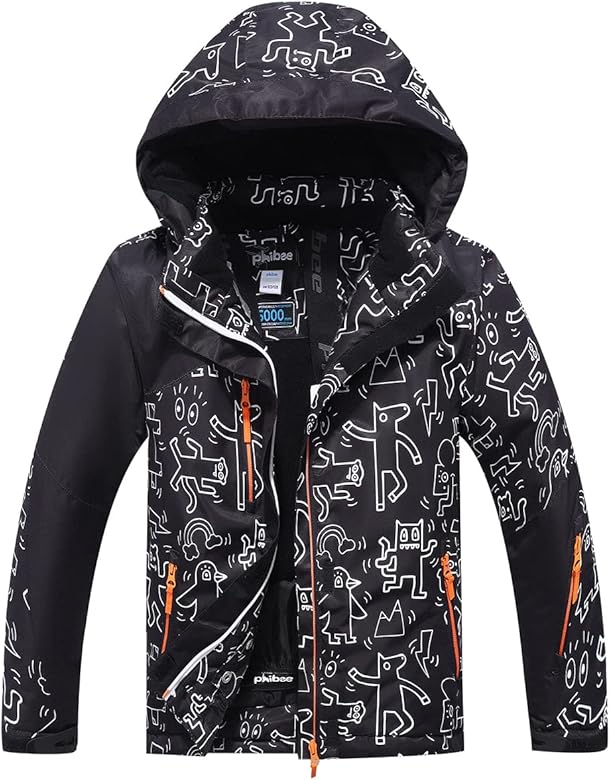 PHIBEE Big Boy's Waterproof Breathable Snowboard Ski Jacket