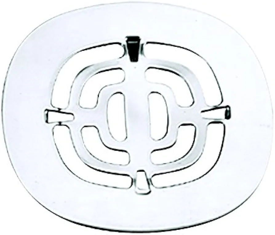 Westbrass A316-26 4-1/2" OD Brass Snap-in Shower Strainer Grid Drain Cover, Polished Chrome