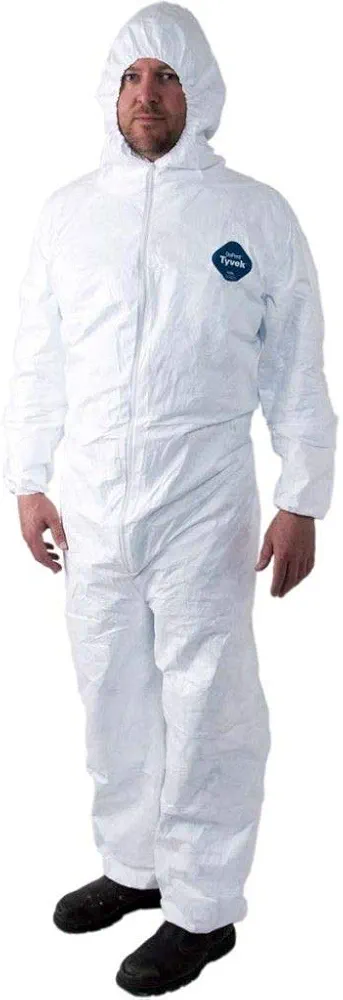 Tyvek Disposable Suit by Dupont with Elastic Wrists, Ankles and Hood (Extra-Large)