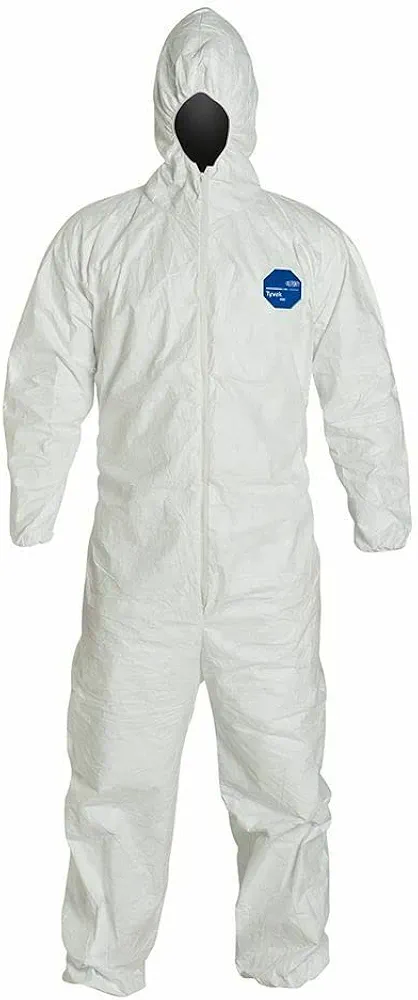 Tyvek Disposable Suit by Dupont with Elastic Wrists, Ankles and Hood (Medium)