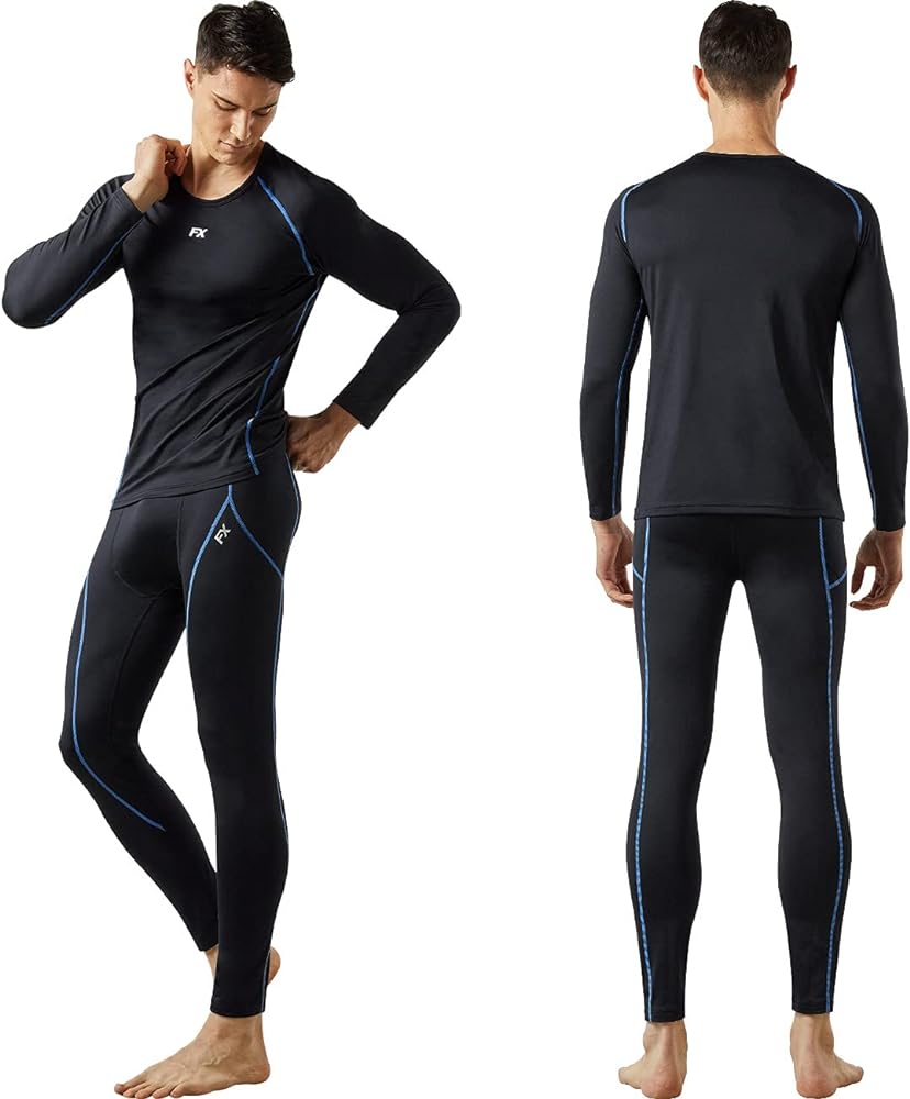 MAXHEAT Mens Thermal Underwear Long Johns Set with Fleece Lined