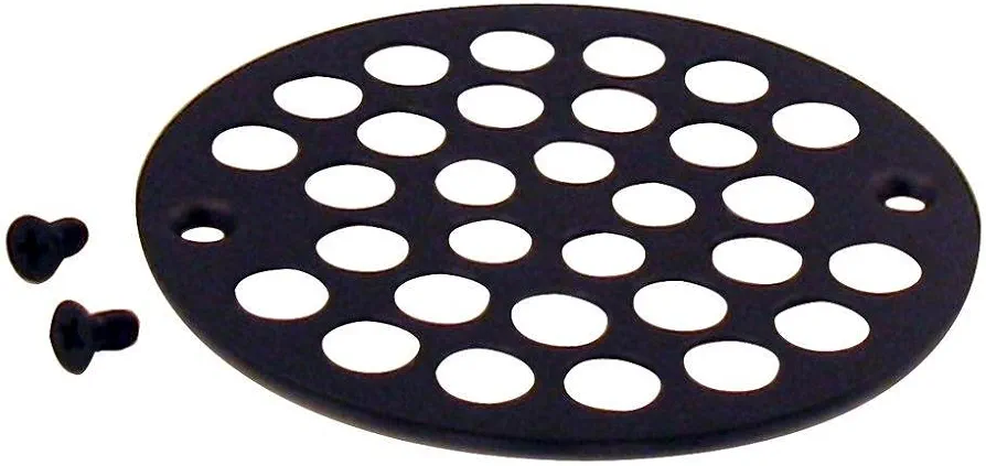 Westbrass D3193-12 4-1/4" OD Brass Shower Strainer Grid Drain Cover, 1-Pack, Oil Rubbed Bronze