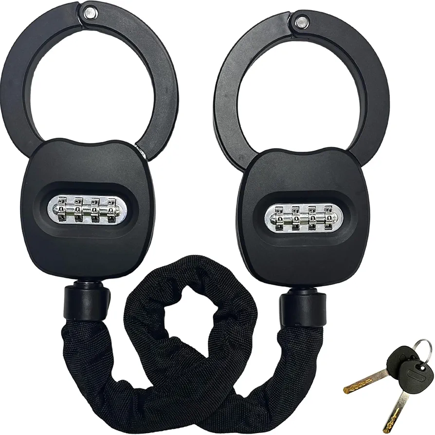 Scooter Chain Lock with Combination, Bike Lock, Scooter Accessories, Heavy Duty Security Anti-Theft, Rugged Handcuff Lock for Electric Scooter Motorcycle Bicycle Pedicab Tricycle E Trike