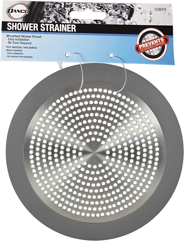 Danco 10895 Shower Drain Strainer, 5-3/4 inch, Brushed Nickel