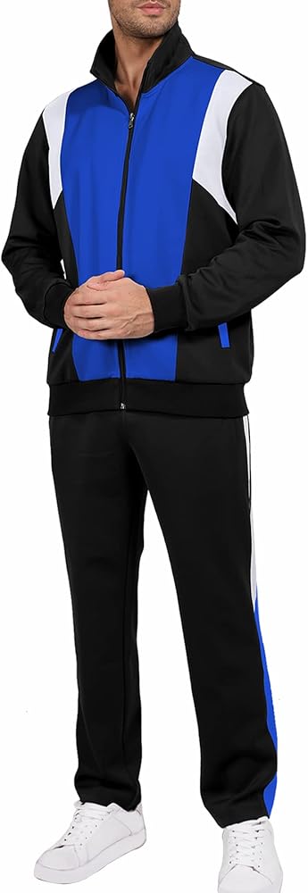 Men's Tracksuits Casual 2 Piece Sweatsuits Sets Full Zip Track Suits Mens Athletic Running Jogging Sweat Suits Men