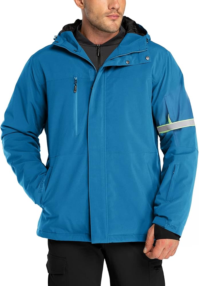 33,000ft Mens Ski Jacket Waterproof Insulated Snow Jacket, Mountain Breathable Winter Jackets for Men Ski Snowboard Coat