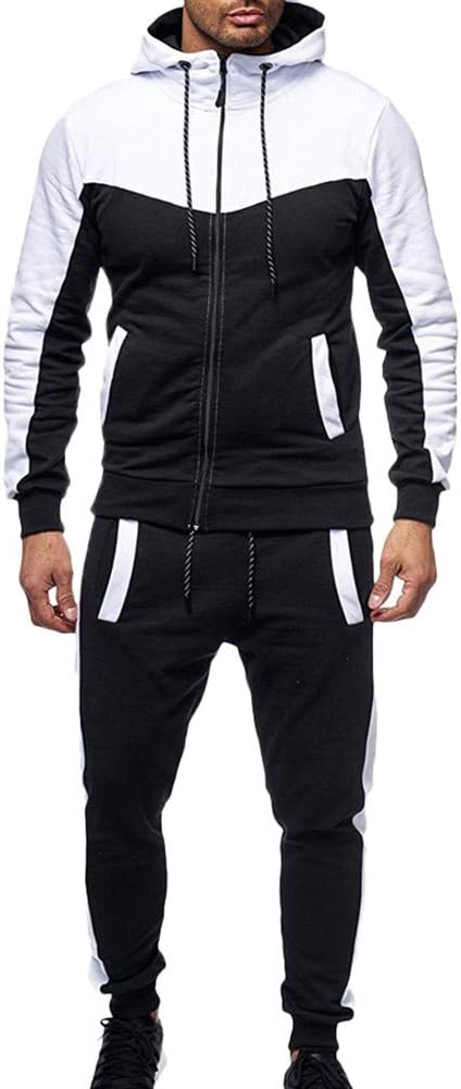 Marine Royal Track Suits for Men Set Full Zip Sweatsuit Outdoor Jogging Men Tracksuits