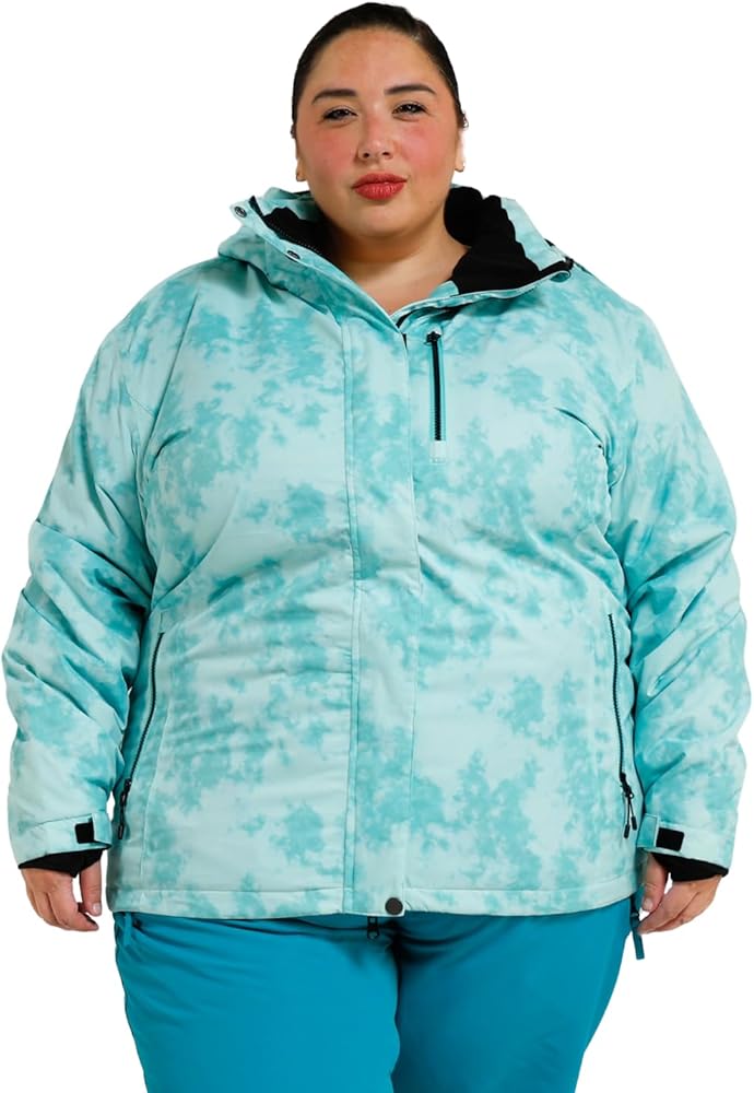 Women's Plus Size 1X-6X Bevel Insulated Winter Snowboarding Ski Jacket Coat