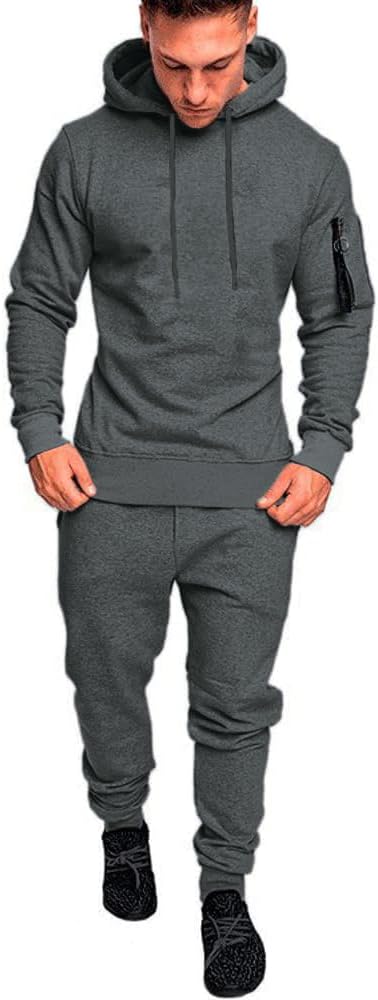 Men’s Sweatsuits Set 2 Piece Hoodie Outfit Jogging Tracksuits for Men Casual Athletic Long Sleeve Pullover Suit Set