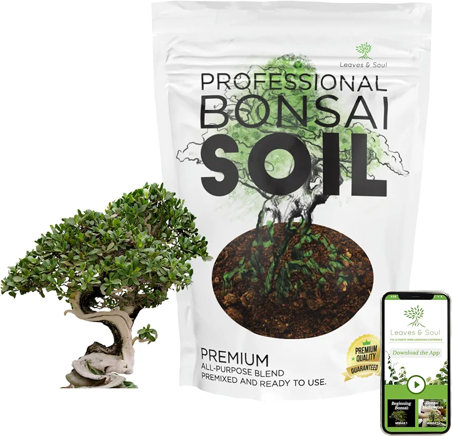 Bonsai Soil Premium All Purpose Blend | Pre-Mixed Ready to Use for Fast Drainage | Large 2.2 Quarts | Lava, Limestone Pearock, Calcined Clay and Pinebark | Made in USA