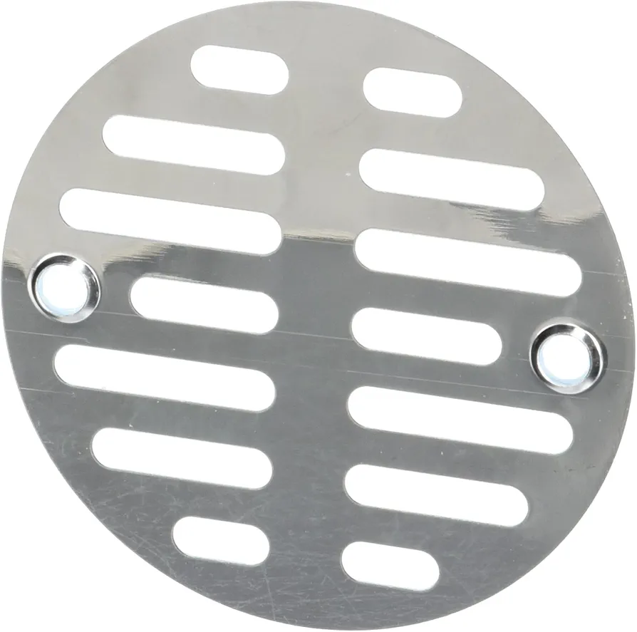 LASCO 03-1247 3-1/2-Inch with Two Screws Shower Drain Grate, Chrome Plated